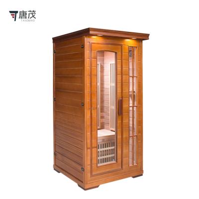 China 1 Piece Luxury Popular Wooden Infrared Person Sauna Red Cedar Computer Control Panel Household Steam Sauna Dry Rooms for sale