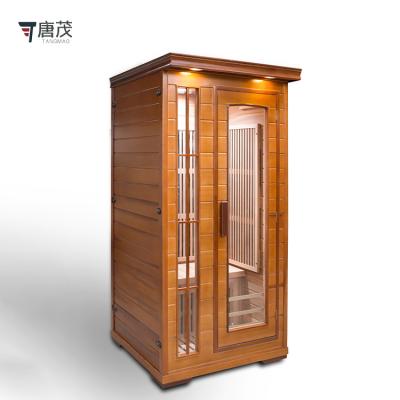 China Hot Multifunctional Personal Sauna Bath Household Red Cedar 1 Person Steam Computer Control Panel Wooden Room For Sale for sale