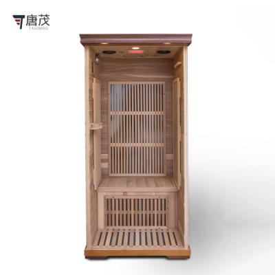 China Red Cedar Steam Sauna One Piece Luxury Portable Computer Control Panel Design One Person For Skin Purification And Health for sale