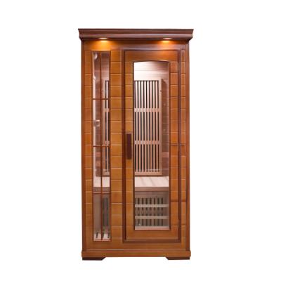 China Computer control panel whole body detox and sweat sauna room red cedar household steam sauna dry rooms for sale