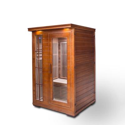 China Home Luxury Indoor Infrared 2 People Computer Control Panel Family Sauna Wooden Room For Sale for sale