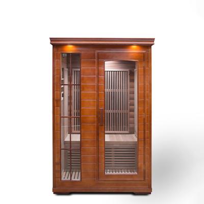 China Cedar Sauna Heater Traditional Indoor Wooden 2 Room Red Sauna Computer Control Panel Dry Steam Sauna for sale