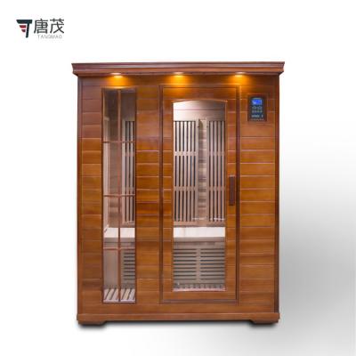 China Best Quality 3 Far Infrared Dry Steam Sauna Room Sauna Person Computer Control Panel Wooden Handle Room for sale