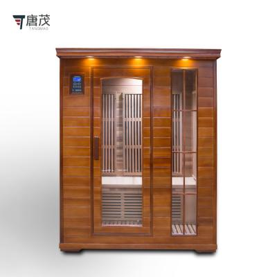 China Computer control panel home use 3 person red cedar sauna competitive price portable indoor popular mini dry sauna room for sale