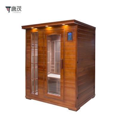 China Computer Control Panel Hot Selling 3 People Traditional Sauna Room Solid Wood Indoor Dry Red Cedar Steam Steamer Sauna Rooms for sale