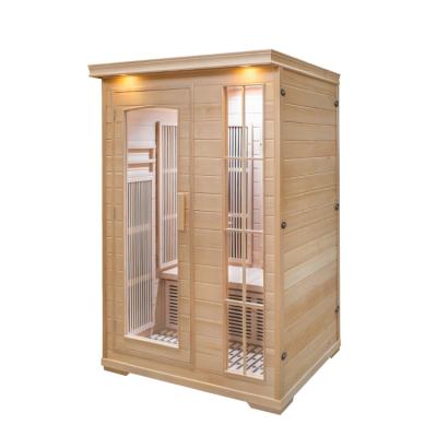 China Computer control panel classic design sauna room Hemlock carbon panel infrared sauna room for sale for sale