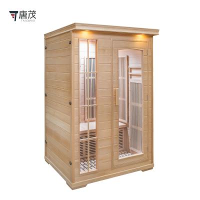 China Computer Control Panel Promotion 2 People Sauna Steam Bath Hemlock Carbon Panel Sauna Room for sale