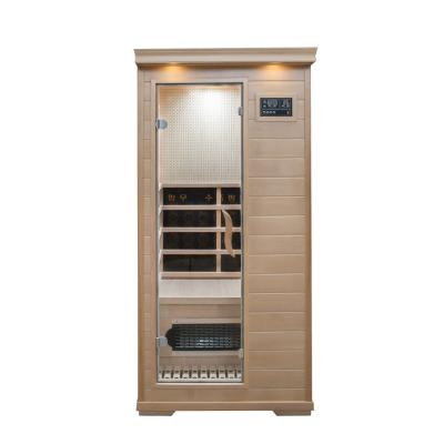 China Computer Control Panel Classic Design Home Use Portable Indoor Infrared Steam Sauna Room With Wooden Handle for sale