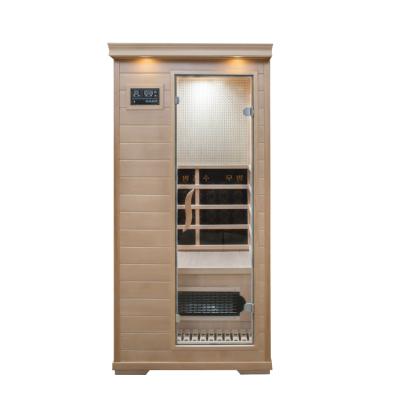 China Computer Control Panel 2022 Multi-Function Wood Hemlock 1 Person Benefits Graphene Far Infrared Sauna Room Best Home for sale