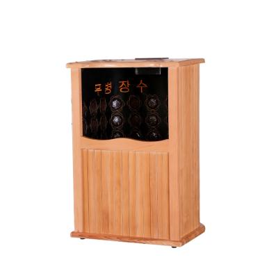 China Computer control panel half body sauna wood hemlock sauna room infrared foot bath for home for sale