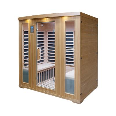 China Computer Control Panel Relax Beauty Hemlock Steam Sweated Luxury Sauna Large Size Sauna Room For 4 Person Above for sale