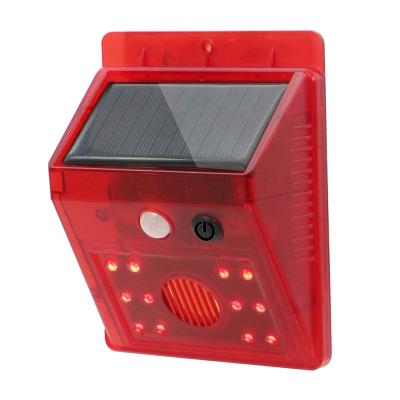 China Outdoor Solar Sound and Light Control with Solar Alarm Light 129db by 1200M RF Home Alarm System Remote Audible Outdoor Intruder for sale