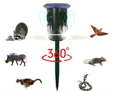 China 360 Degree Reflector Solar Powered Animal Repellent Repellent Solar Pet Outdoor Disposable Ultrasonic Solar Dog Pet Reflector Waterproof for sale