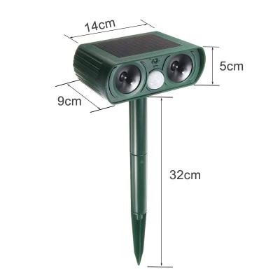 China Viable Ultrasonic Animal Repeller Cat Fox Dog Bird Scarer Outdoor Waterproof Solar Panel 5.5V Solar Power for sale