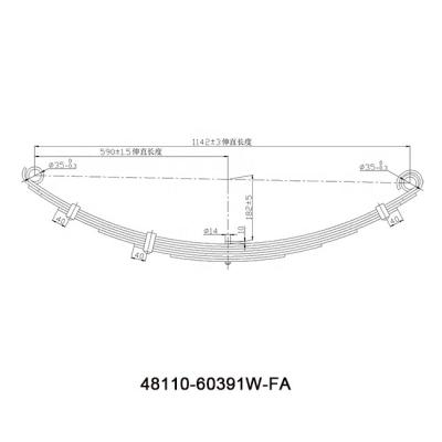 China Trailer Part Truck Part OE 48110-60391W-FA Heavy Duty Truck Part OE 48110-60391W-FA Japanese Parabolic Leaf Spring Truck Suspension Spring for sale