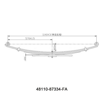 China Trailer Part Truck Part OE 48110-87334-FA Heavy Duty Truck Part OE 48110-87334-FA Japanese Parabolic Leaf Spring Truck Suspension Spring for sale