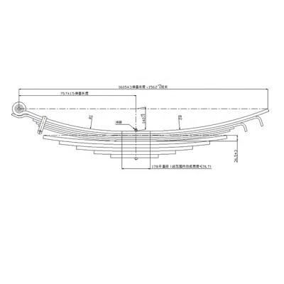 China Trailer Part Truck Part OE 22-845 Trailer Truck Parts American Suspension Parabolic Leaf Spring for sale