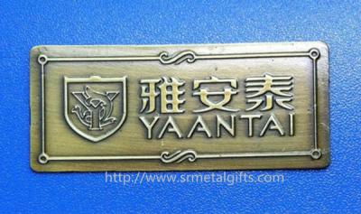 China Specialist in antique brass emblem plates sign plaques,zinc alloy,China metal gift factory for sale