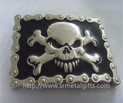 China Metal skull and skeleton belt buckle for 40mm men belt, zinc alloy, enamel poly painting, for sale