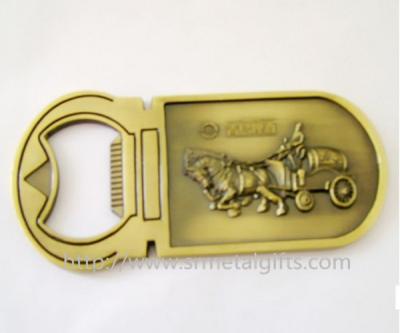 China Antique brass embossed design metal bottle opener, zinc alloy, China factory, for sale