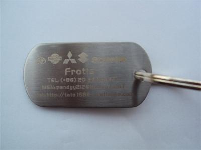 China Brush nickel metal dog tag with etched text logo, brushed nickel dog collar tags, for sale