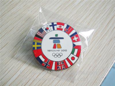 China Soft enamel Olympic Games lapel pin, enamel Olympics lapel pin with butterfly clutch, for sale