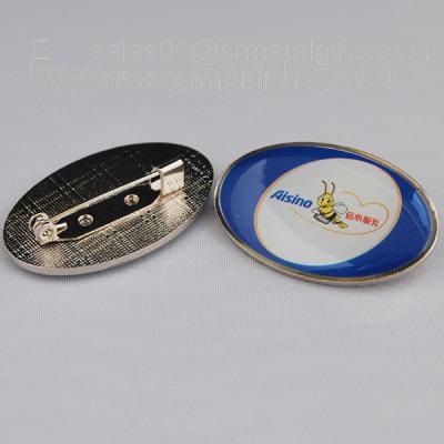 China Epoxy dome promotional lapel pin with safety pin, tailored branding epoxy lapel pins, for sale