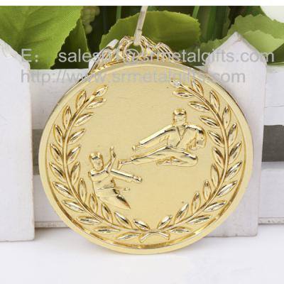 China Gold Karate medals for sale, blank engraved karate medals and medallions wholesale, for sale