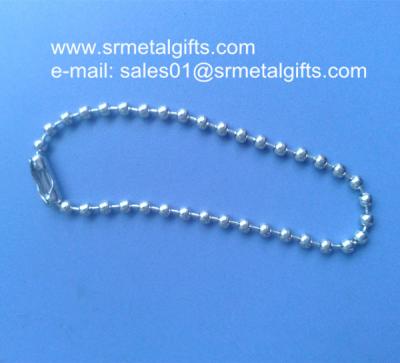 China Precut steel bead chain with connector custom steel ball chains for sale