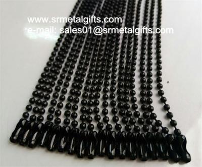 China Black plated metal ball chain black bead chain lanyard wholesale for sale