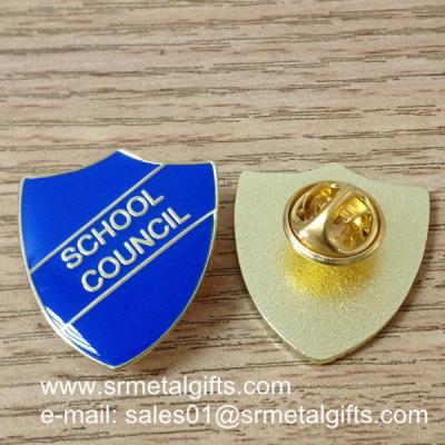 China Shield shape epoxy enamel lapel pin, color filled lapel pins, for sale