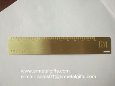 China H65 brass miniature ruler with etched scale marking and customized logo for sale