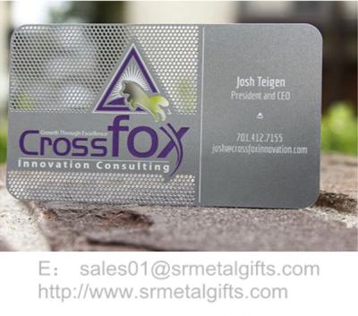 China Innovative etching metal name card and member cards wholesale for sale