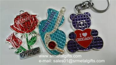 China Transparent Enamel Rose Drop pendants, metal charm pendant with glass enamel for sale