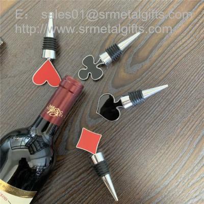 China Enamel Top Metal Alloy Wine Bottle Stopper with Rubber Band China Factory for sale