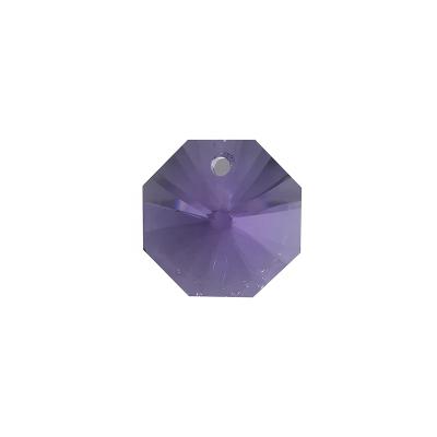 China Europe 14mm Crystal Octagonal Glass Beads light purple lilac with one hole for sale