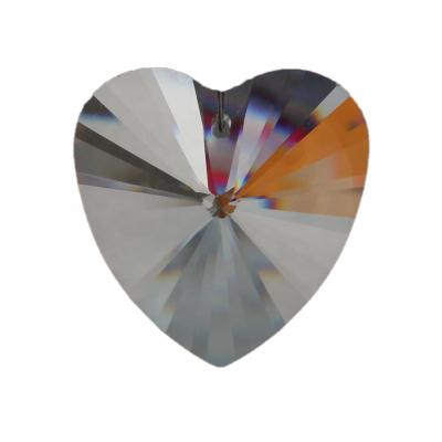 China Europe 40mm Fancy Hanging Machine Cut Heart Shape Clear Crystal for sale