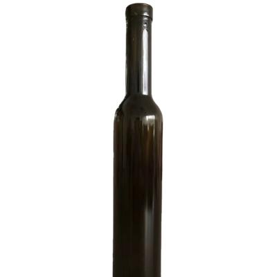 China Beverage 375ml Ice Wine Ice Glass Bottle 375ml Beautiful Frosted Glass Bottle With Cork for sale