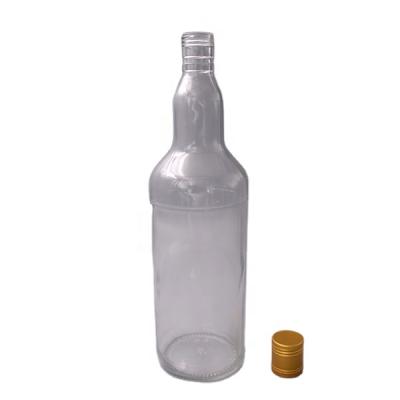 China 750ml White Round Beverage Beer Packing Glass Bottle With Crown Lid for sale