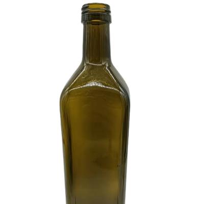 China Empty Square Brown Olive Oil Cooking Food Glass Bottles Dark Green 250ml 500ml 750ml 1L for sale