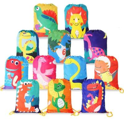 China Favor Bag Kids Favor Bags For Birthday Party Favor Package, Drawstring Candy Bag With Cute Cartoon Dinosaur Designed For Baby Boy for sale