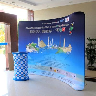 China Portable/Easy Install Pop Up Display Rack Exhibition Wall Banner Trade Show Backdrop Stand Tension Fabric Pop Display for sale