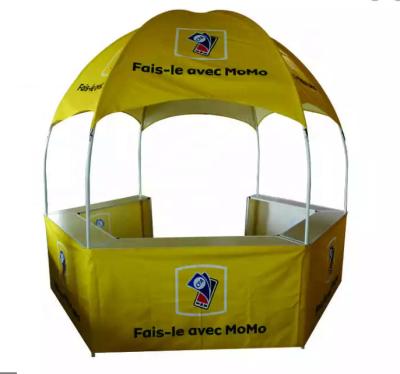 China New MOQ 1pc 3m Folding Waterproof Custom Gazebo Tent For Cotton Candy Energy Drinks Vending Kiosk Round Shaped Dome Tent for sale