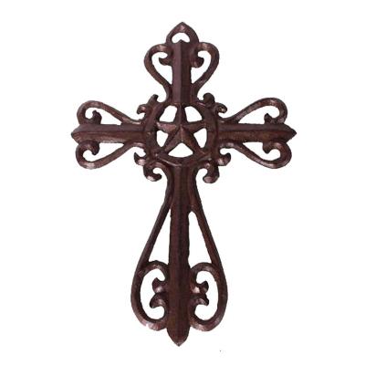 China Decorative China Metal Cast Iron Wall Ornamental Cross For Home Decor for sale