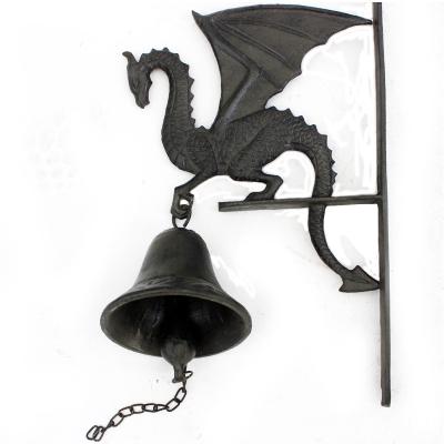 China Decoration Cast Iron Crafts Dragon Bell Door Hanging Knock Used For Family Decoration for sale