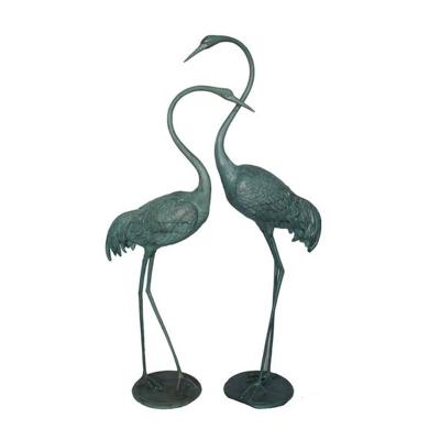 China China Large Outdoor Animal Aluminum Cranes Sculptures For Garden Decoration for sale