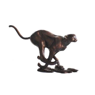 China China Aluminum Antique Garden Panther Animal Sculptures for sale