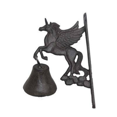 China Traditional European cast iron with wings unicorn welcome doorbell, used for family decoration for sale