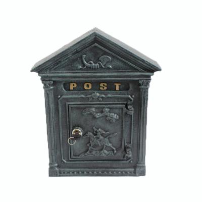 China Eco-friendy Outdoor Cast Iron Wall Mounted Mailbox For Garden Decoration for sale