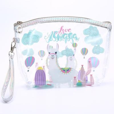 China Promotional Customized Transparent Security Pouch Travel PVC Makeup Bag For Cosmetics for sale